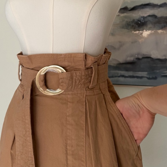 NWT Banana Republic Tan Belted Paper Bag Midi Skirt Size-6Tall - Picture 5 of 16